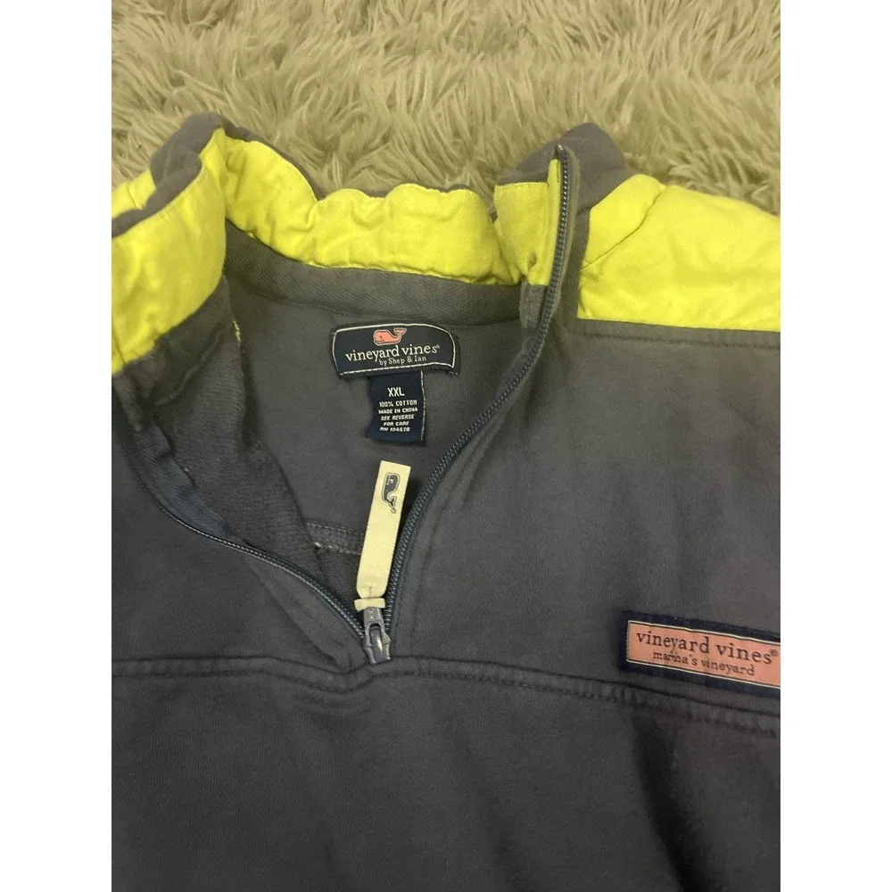 Vineyard Vines Performance 1/4 Zip Pullover Men's Blue‎ Yellow Long Sleeve XXL